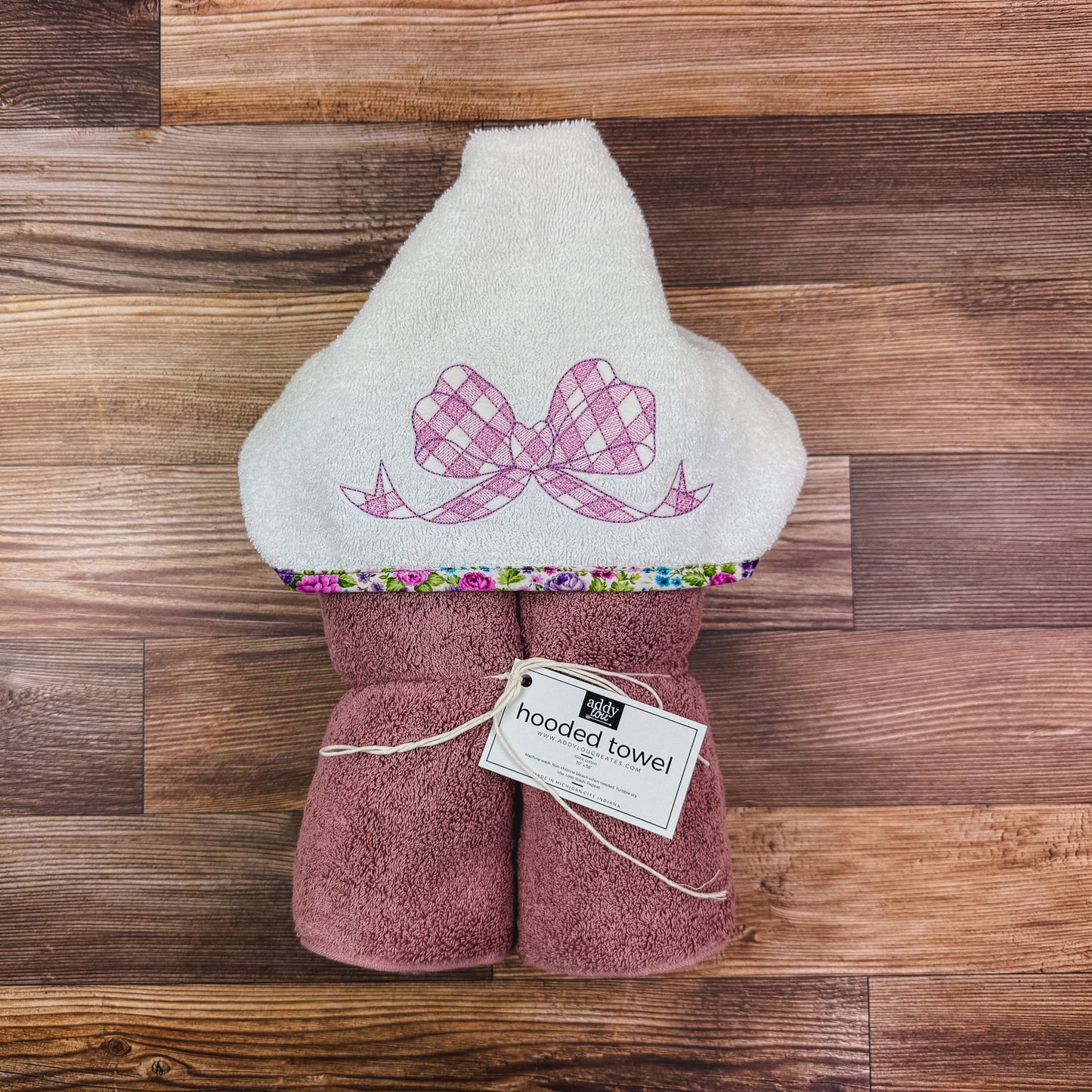 Hooded Towel | Pink Bow