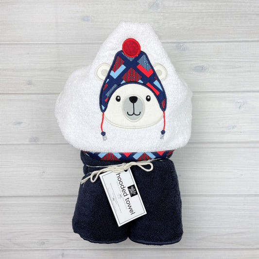 Hooded Towel | Bear in Toboggan Hat