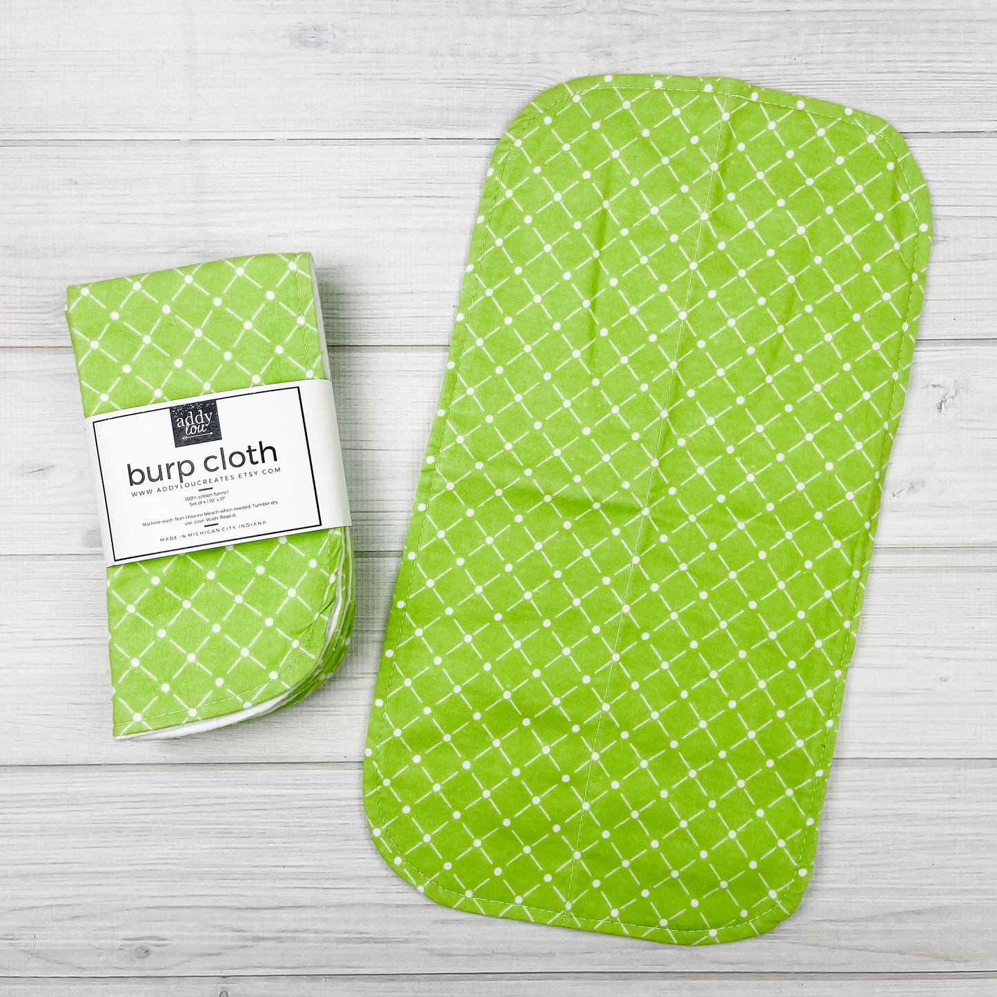 Burp Cloths | Trellis Green