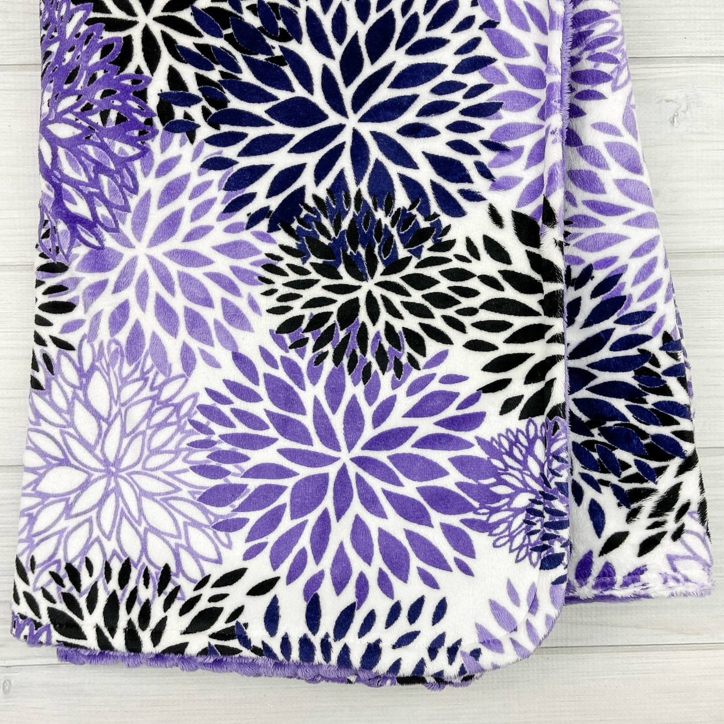 Minky Blanket | Floral Purple