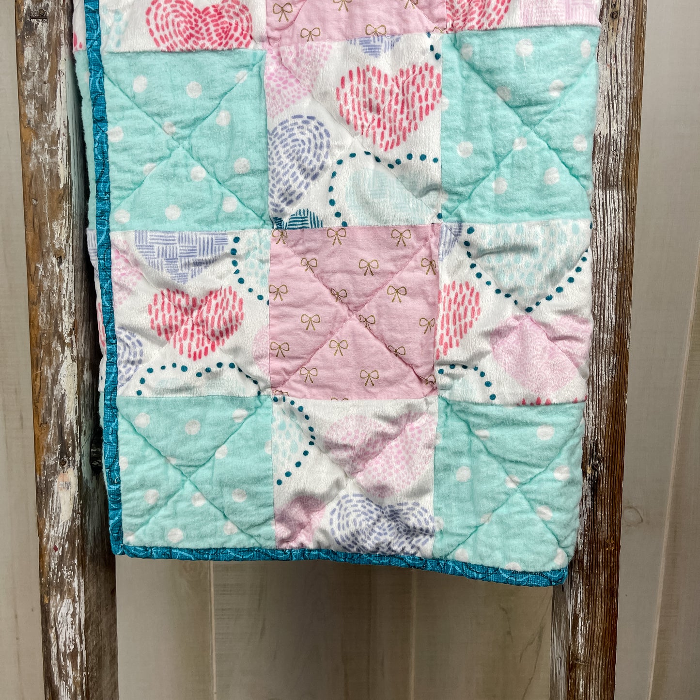 Quilt | Pink + Aqua Square