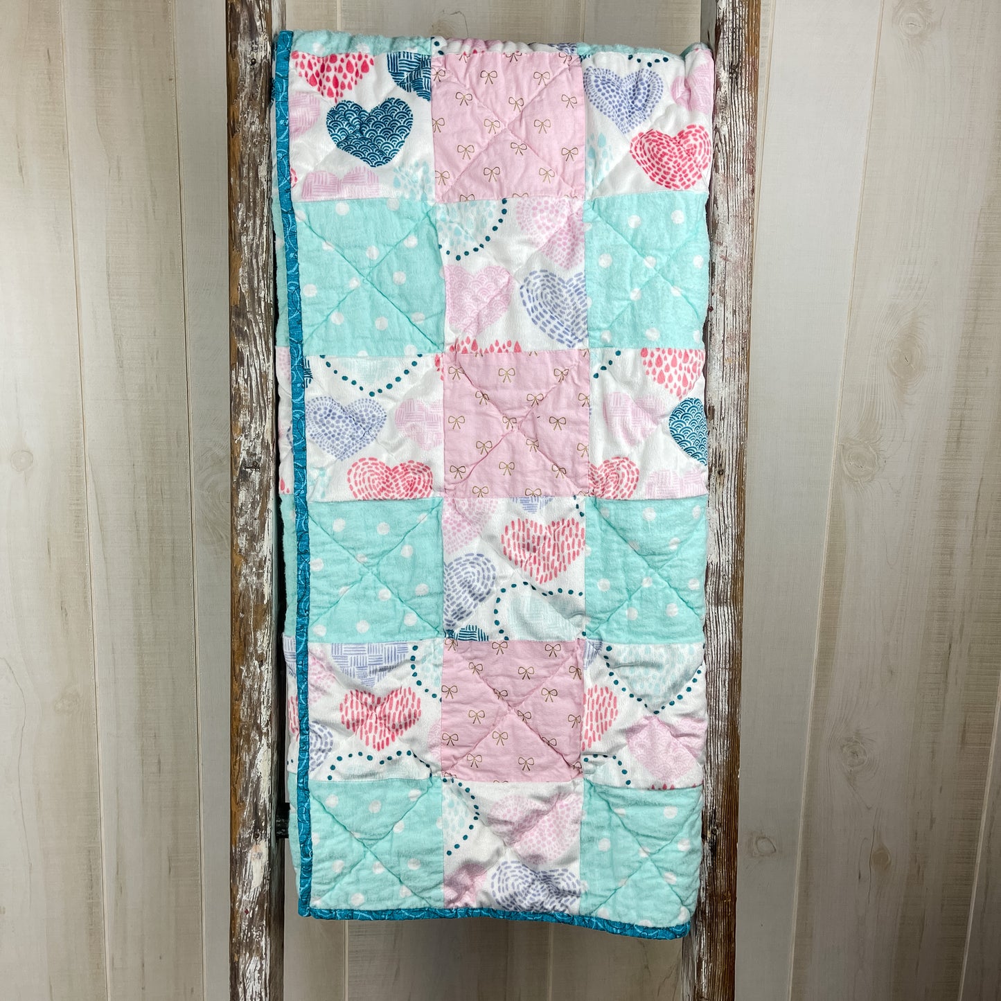 Quilt | Pink + Aqua Square