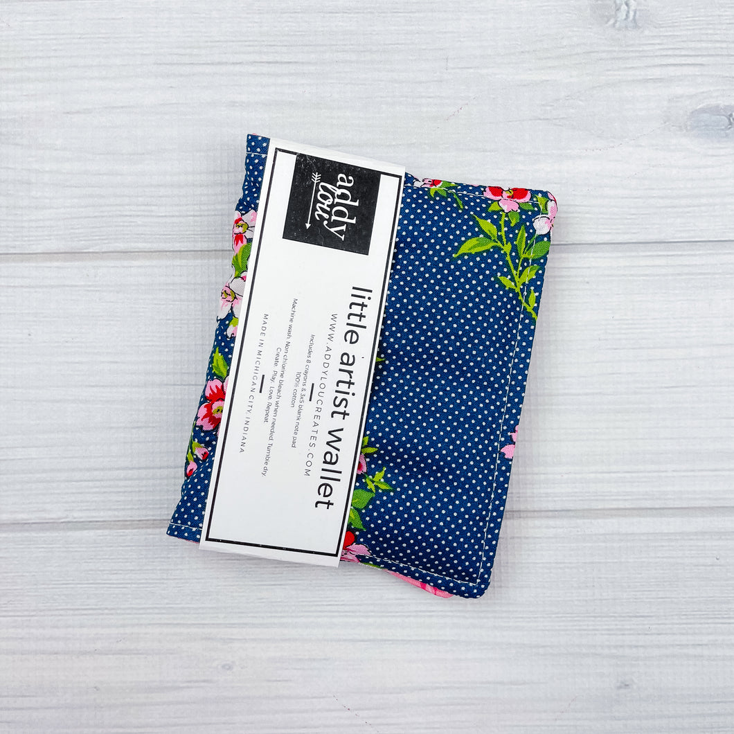 Crayon Wallet  | Navy Floral