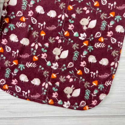 Burp Cloths | Woodland Maroon