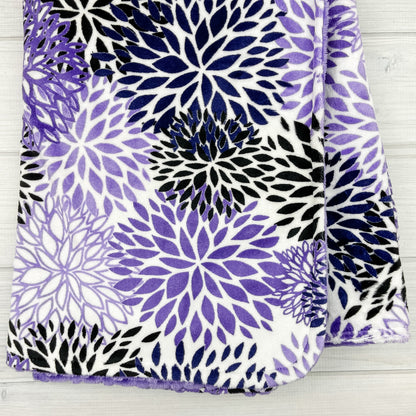 Minky Blanket | Floral Purple