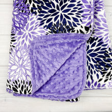 Load image into Gallery viewer, Minky Blanket | Floral Purple
