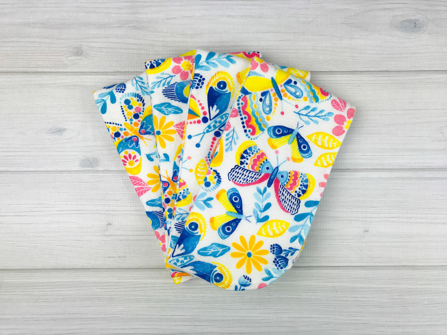 Burp Cloths | FLORAL BUTTERFLY
