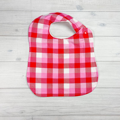 Bib | Plaid - Red + Pink