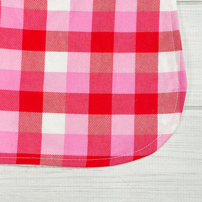 Bib | Plaid - Red + Pink