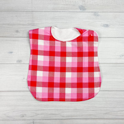 Bib | Plaid - Red + Pink