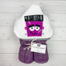 Load image into Gallery viewer, Hooded Towel | Frankenstein Purple
